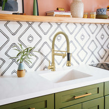Load image into Gallery viewer, Fapully Commercial Pull Down Kitchen Faucets with Sprayer,Single Handle Spring Brushed Gold Kitchen Sink Faucet
