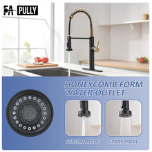 Load image into Gallery viewer, Fapully Touchless Kitchen Faucet with Pull Down Sprayer,Black and Gold Sensor Commercial Pull-Down Single Handle Kitchen Sink Faucet