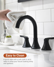 Load image into Gallery viewer, Fapully Black Bathroom Faucet 3 Hole, 8 Inch Widespread Bathroom Sink Faucet with Pop-up Drain, Two-Handle Faucet for Bathroom Sink Matte Black
