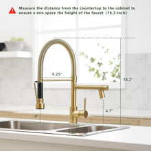 Load image into Gallery viewer, Fapully LED Kitchen Sink Faucet with Pull Down Sprayer Brushed Gold