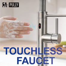 Load image into Gallery viewer, Fapully Touchless Kitchen Faucet with Pull Down Sprayer,Sensor Commercial Pull-Down Single Handle Kitchen Sink Faucet Brushed Nickel