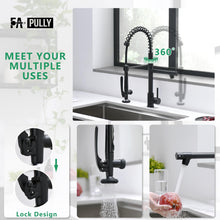 Load image into Gallery viewer, Fapully Black Kitchen Faucet,Commercial Pull Down Kitchen Sink Faucet with Sprayer