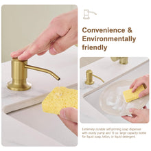 Load image into Gallery viewer, Fapully Built in Soap Dispenser,Stainless Steel 17OZ Dsih Soap Dispenser or Lotion for Kitchen Sink Brushed Gold