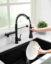 Load image into Gallery viewer, Fapully Black Kitchen Faucet, Commercial Kitchen Faucet with Pull Down Sprayer, Single Handle Spring Kitchen Sink Faucet with Sprayer, Robinet de Cuisine