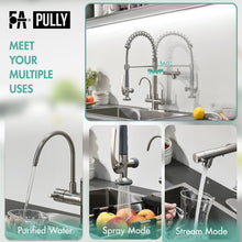 Load image into Gallery viewer, Fapully 3 in 1 Kitchen Faucet with Water Filler and Pull Down Sprayer,Brushed Nickel Commercial Kitchen Sink Faucet with Drinking Water Faucet
