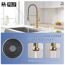 Load image into Gallery viewer, Fapully Touchless Kitchen Faucet with Pull Down Sprayer, Brushed Gold Motion Sensor Smart Commercial Single Handle Single Hole Faucet for Kitchen Sink