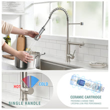 Load image into Gallery viewer, Fapully Commercial Kitchen Sink Faucet, Pull-Down Sprayer Kitchen Faucets Brushed Nickel