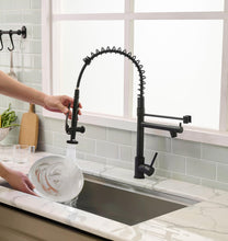 Load image into Gallery viewer, Fapully Black Kitchen Faucet,Commercial Pull Down Kitchen Sink Faucet with Sprayer