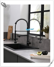 Load image into Gallery viewer, Fapully Commercial Single Handle Pull Down Sprayer Oil Rubbed Bronze Kitchen Faucet, Kitchen Sink Faucet with LED Light