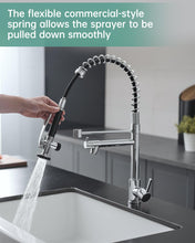 Load image into Gallery viewer, Fapully Chrome Kitchen Faucet with Sprayer,Commercial Single Handle Pull Down Kitchen Sink Faucet