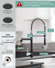 Load image into Gallery viewer, Fapully Kitchen Sink Faucet, Pull Down Kitchen Faucet, Black and Chrome Kitchen Faucets with Sprayer, Single Handle Single Hole Faucets for Kitchen Sinks