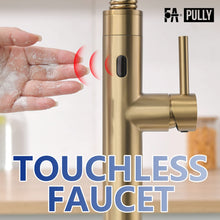 Load image into Gallery viewer, Fapully Touchless Kitchen Faucet with Pull Down Sprayer, Brushed Gold Motion Sensor Smart Commercial Single Handle Single Hole Faucet for Kitchen Sink