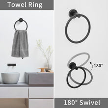 Load image into Gallery viewer, Fapully 8 Piece Bathroom Accessories Set Stainless Steel,Bathroom Hardware Set Matte Black Wall Mounted