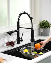 Load image into Gallery viewer, Fapully Black Kitchen Faucet, Commercial Kitchen Faucet with Pull Down Sprayer, Single Handle Spring Kitchen Sink Faucet with Sprayer, Robinet de Cuisine
