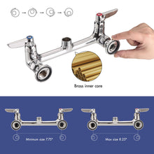 Load image into Gallery viewer, Fapully Kitchen Faucet with Pull Down Sprayer, Commercial 8 Inch Center Wall Mount Kitchen Sink Faucet with Pre-Rinse Sprayer, Chrome 21‘’ Height Commercial Faucets with 10.2'' Add-on Swing Spout