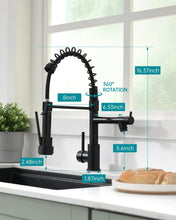 Load image into Gallery viewer, Fapully Black Kitchen Faucet, Commercial Kitchen Faucet with Pull Down Sprayer, Single Handle Spring Kitchen Sink Faucet with Sprayer, Robinet de Cuisine