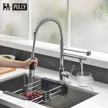Load image into Gallery viewer, Fapully Kitchen Sink Faucets Robinet Cuisine Contemporary Spring Single Handle with Pull Down Sprayer Chrome