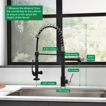Load image into Gallery viewer, Pull Down Kitchen Faucet with Sprayer,Fapully Commercial Matte Black&Brushed Nickel Kitchen Sink Faucets