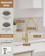 Load image into Gallery viewer, Kitchen Faucet Gold Modern Pull Out Kitchen Faucets Stainless Steel Single Handle Kitchen Sink Faucet with Pull Down Sprayer