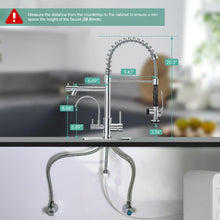 Load image into Gallery viewer, Fapully 3 in 1 Kitchen Faucet with Water Filler and Pull Down Sprayer, Chrome Commercial Kitchen Sink Faucet with Drinking Water Faucet for 1 or 3 Holes Sink