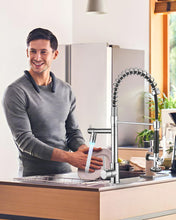 Load image into Gallery viewer, Fapully Kitchen Faucet with Pull Down Sprayer,Commercial Single Handle Kitchen Sink Faucet with LED Light Chrome