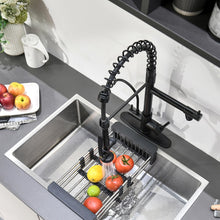 Load image into Gallery viewer, Fapully Commercial Kitchen Faucet with Pull Down Sprayer and Water Filter, Matte Black 3 in 1 Kitchen Faucets with Drinking Water Faucet