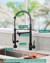 Load image into Gallery viewer, Fapully Black Kitchen Faucet with Pull Down Sprayer,Commercial LED Kitchen Faucet,Single Handle Single Hole Kitchen Sink Faucets