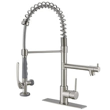 Load image into Gallery viewer, Fapully Kitchen Faucet with Pull Down Sprayer,Commercial Kitchen Sink Faucet with Deck Plate,Brushed Nickel