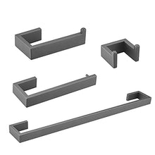 Load image into Gallery viewer, Fapully 4 Piece Bathroom Hardware Set,Gun Grey Bathroom Accessories Set Complete,Stainless Steel Bathroom Accessory Set Wall Mounted
