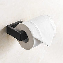 Load image into Gallery viewer, Fapully 4-Piece Bathroom Hardware Accessory Set with 24" Towel Bar Towel Ring Paper Holder Robe Hook Matte Black