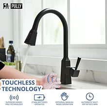 Load image into Gallery viewer, Fapully Kitchen Faucet with Pull Down Sprayer, Touchless Black Kitchen Sink Faucet with Sprayer, Motion Sensor Smart Hands-Free Single Handle Kitchen Faucet