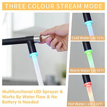 Load image into Gallery viewer, Fapully Kitchen Faucet,Black&Brushed Nickel Kitchen Faucet with Pull Down Sprayer,Commercial Kitchen Faucet with LED Light and Deck Plate