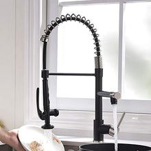 Load image into Gallery viewer, Pull Down Kitchen Faucet with Sprayer,Fapully Commercial Matte Black&Brushed Nickel Kitchen Sink Faucets