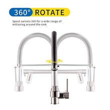 Load image into Gallery viewer, Fapully Kitchen Faucets with Pull Down Sprayer,Commercial Single Handle Kitchen Sink Faucet with LED Light,Brushed Nickel