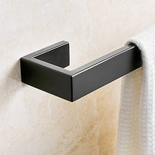 Load image into Gallery viewer, Fapully 4-Piece Bathroom Hardware Accessory Set with 24" Towel Bar Towel Ring Paper Holder Robe Hook Matte Black