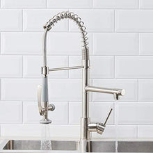 Load image into Gallery viewer, Fapully Commercial Pull Down Kitchen Sink Faucet with Sprayer Brushed Nickel