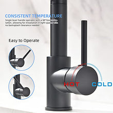 Load image into Gallery viewer, Fapully Black Kitchen Faucet with Pull Down Sprayer,Commercial LED Kitchen Faucet,Single Handle Single Hole Kitchen Sink Faucet