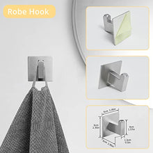 Load image into Gallery viewer, Fapully 23.6-Inch 6 Piece Bathroom Hardware Accessories Set Stainless Steel Wall Mounted Brushed Nickel Include Towel Bar,Hand Towel Holder,Toilet Paper Holder,Robe Towel Hook,Coat Hook,Towel bar Set
