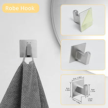 Load image into Gallery viewer, Fapully 23.6-Inch 6 Piece Bathroom Hardware Accessories Set Stainless Steel Wall Mounted Brushed Nickel Include Towel Bar,Hand Towel Holder,Toilet Paper Holder,Robe Towel Hook,Coat Hook,Towel bar Set