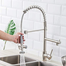 Load image into Gallery viewer, Fapully Commercial Pull Down Kitchen Sink Faucet with Sprayer Brushed Nickel