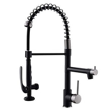 Load image into Gallery viewer, Pull Down Kitchen Faucet with Sprayer,Fapully Commercial Matte Black&Brushed Nickel Kitchen Sink Faucets