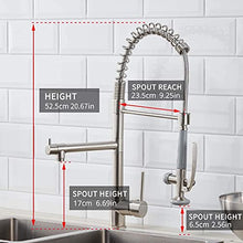 Load image into Gallery viewer, Fapully Commercial Pull Down Kitchen Sink Faucet with Sprayer Brushed Nickel