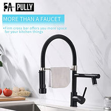 Load image into Gallery viewer, Black Kitchen Faucet,Fapully Single Handle Pull Down Kitchen Faucet with Sprayer,LED Facuet for Kitchen Sink
