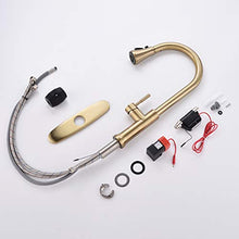 Load image into Gallery viewer, Fapully Touch Kitchen Faucets with Pull Down Sprayer, Single Handle Stainless Steel Brushed Gold Kitchen Sink Faucet with Pull Out Sprayer and Hole Cover