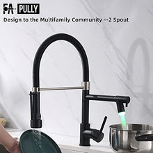 Load image into Gallery viewer, Black Kitchen Faucet,Fapully Single Handle Pull Down Kitchen Faucet with Sprayer,LED Facuet for Kitchen Sink