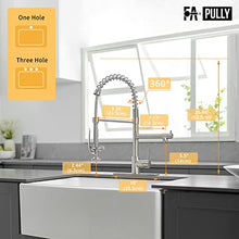 Load image into Gallery viewer, Fapully Kitchen Faucet with Pull Down Sprayer,Commercial Kitchen Sink Faucet with Deck Plate,Brushed Nickel