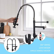 Load image into Gallery viewer, Pull Down Kitchen Faucet with Sprayer,Fapully Commercial Matte Black&Brushed Nickel Kitchen Sink Faucets