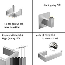 Load image into Gallery viewer, Fapully 23.6-Inch 6 Piece Bathroom Hardware Accessories Set Stainless Steel Wall Mounted Brushed Nickel Include Towel Bar,Hand Towel Holder,Toilet Paper Holder,Robe Towel Hook,Coat Hook,Towel bar Set