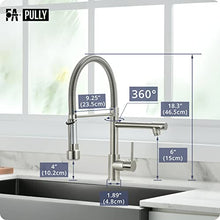 Load image into Gallery viewer, Fapully Pull Down Kitchen Faucet with Lock Sprayer,Single Handle Spring Stainless Steel Kitchen Sink Faucet Brushed Nickel