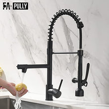 Load image into Gallery viewer, Fapully Black Kitchen Faucet with Pull Down Sprayer,Commercial LED Kitchen Faucet,Single Handle Single Hole Kitchen Sink Faucet
